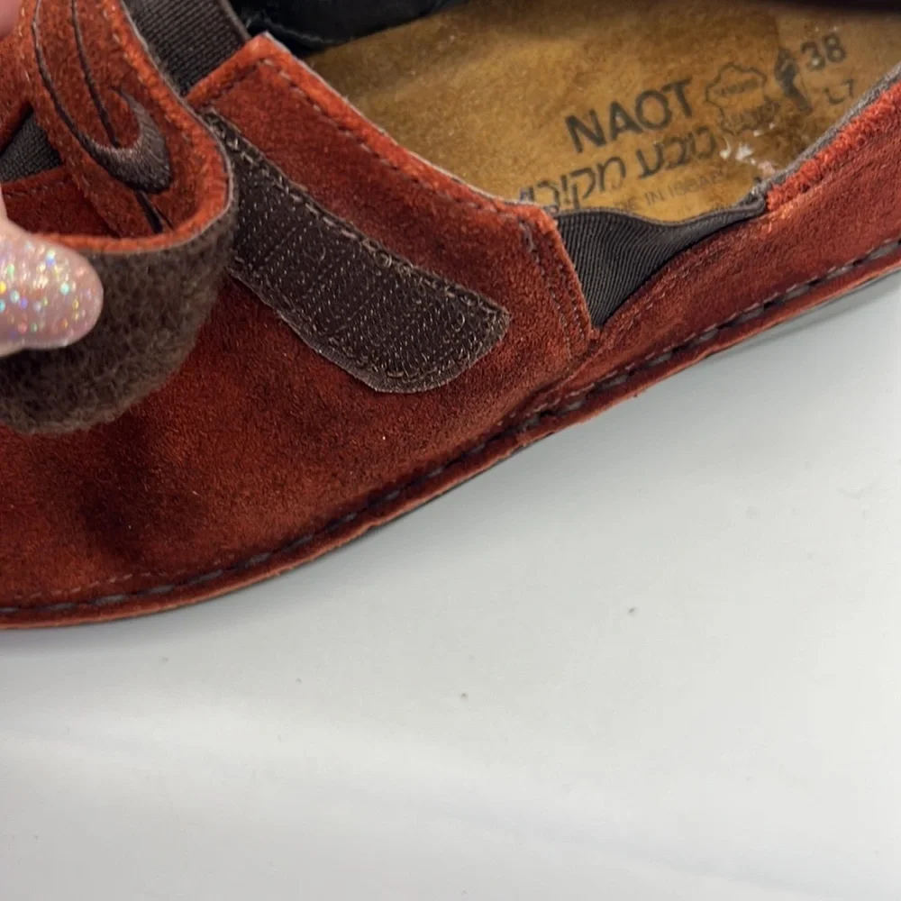 Naot Rust Colored Suede Loafers size 38
